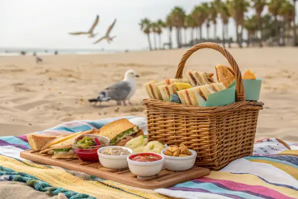 Appetizers for a beach picnic.