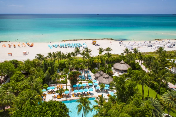 The Palms Hotel & Spa in Miami Beach, Florida, with tropical gardens and ocean views.