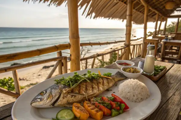 beachside restaurant setup