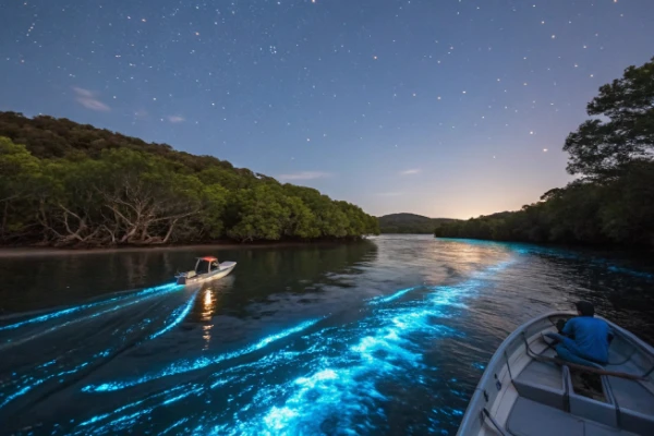  Mosquito Bay with glowing bioluminescent water